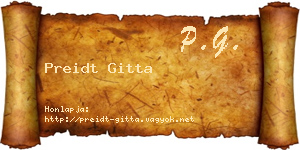 Preidt Gitta névjegykártya